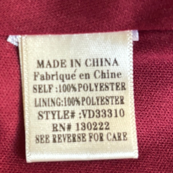 V Ery J Polka Dot Dress in Burgundy Medium - Picture 8 of 8